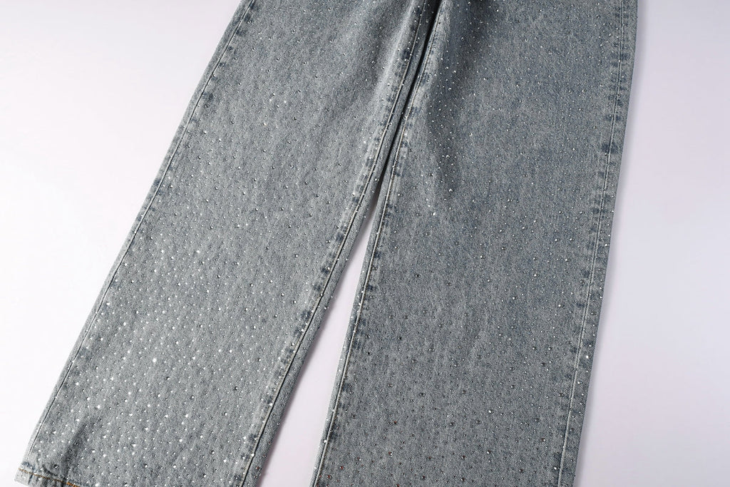 Purple Brand Crystal Diamond Jeans #9133
