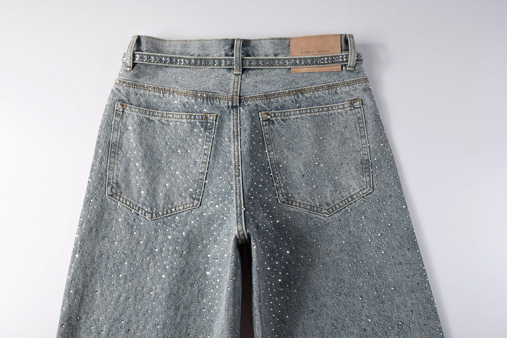 Purple Brand Crystal Diamond Jeans #9133
