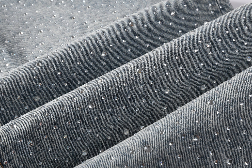 Purple Brand Crystal Diamond Jeans #9133